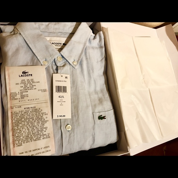 Lacoste Men's Dress/Linen Shirt (Full sleeve) - Picture 8 of 8